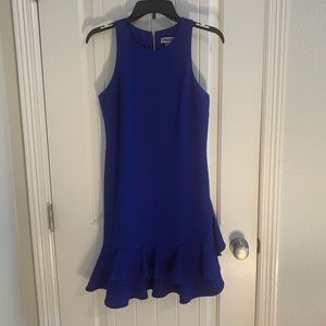 Chelsea28 royal blue tiered ruffle hem mini dress